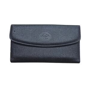 Vintage Buxton Black Leather Envelope Wallet Basic Retro Casual Travel Classic